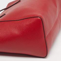 Pre Owned Gucci Swing Small Red Leather Tote