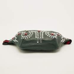 Pre Owned حقيبة خصر غوتشي بيجو حجر جلد أخضر داكن