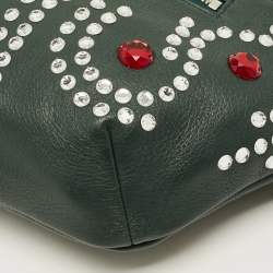 Pre Owned حقيبة خصر غوتشي بيجو حجر جلد أخضر داكن