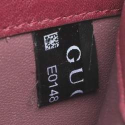 Pre Owned Gucci Lady Lock Red Satin Clutch