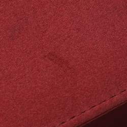 Pre Owned Gucci Lady Lock Red Satin Clutch