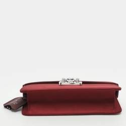 Pre Owned Gucci Lady Lock Red Satin Clutch