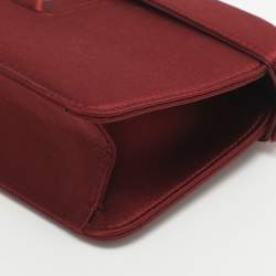 Pre Owned Gucci Lady Lock Red Satin Clutch