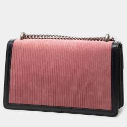 مملوكة مسبقًا حقيبة كتف غوتشي ديونيسوس كوردروي ثنائية اللون صغيرة أسود زهري