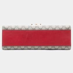 مملوكة مسبقًا حقيبة كتف غوتشي لوك GG سوبريم متوسطة بنية اللون مع قفل