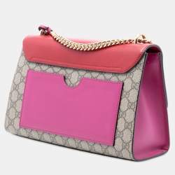 مملوكة مسبقًا حقيبة كتف غوتشي لوك GG سوبريم متوسطة بنية اللون مع قفل