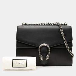 Pre Owned Gucci Black Medium Leather Dionysus Shoulder Bag