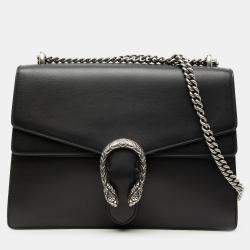 Pre Owned Gucci Black Medium Leather Dionysus Shoulder Bag