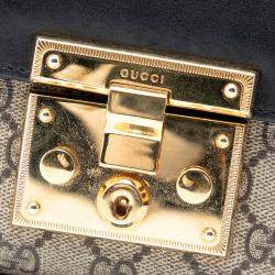 Pre Owned حقيبة كروس بودي غوتشي GG سوبرم قفل بني صغيرة