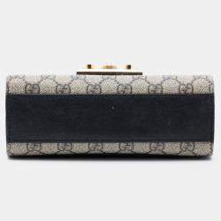 Pre Owned حقيبة كروس  بودي غوتشي GG سوبرم قفل بني صغيرة