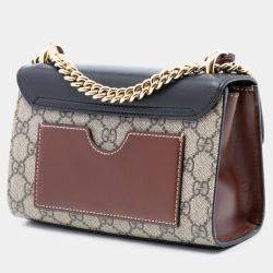 Pre Owned حقيبة كروس بودي غوتشي GG سوبرم قفل بني صغيرة