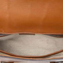 Pre Owned Gucci Brown Medium Leather Lady Web Crossbody