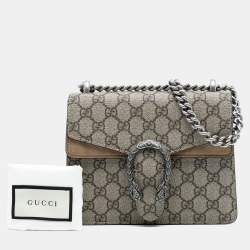 Pre Owned حقيبة كروس غوتشي ديونيسوس صغيرة بنية GG سوبريم
