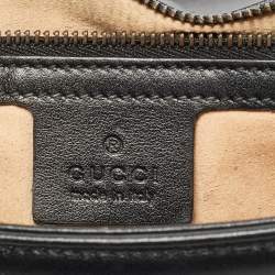 مملوكة مسبقًا حقيبة كتف غوتشي سوداء متوسطة ماتيللاسية جلدية GG مارمونت