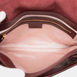 Pre Owned حقيبة كروس غوتشي أرلي شامواه أحمر وسط