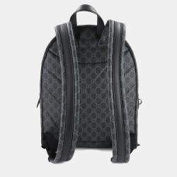Pre Owned Gucci Gg Emblem Medium Backpack Fabric And Leather Black