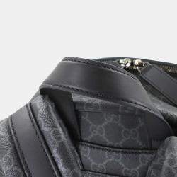 Pre Owned Gucci Gg Emblem Medium Backpack Fabric And Leather Black