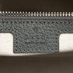 Pre Owned Gucci Gg Supreme Ophidia Medium Handbag Shoulder Bag Grey Pvc Leather