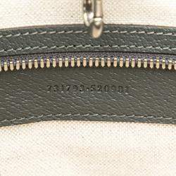 Pre Owned Gucci Gg Supreme Ophidia Medium Handbag Shoulder Bag Grey Pvc Leather