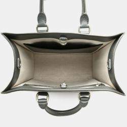 Pre Owned Gucci Gg Supreme Ophidia Medium Handbag Shoulder Bag Grey Pvc Leather