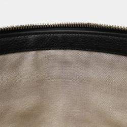 Pre Owned Gucci Jumbo GG Medium Black Leather Crossbody Bag