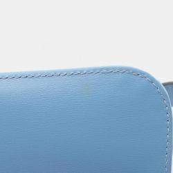 Pre Owned Gucci Luce Small Shoulder Bag In Gg Canvas And Leather Blue