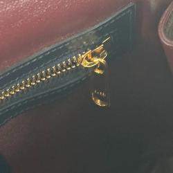 مملوكة مسبقًا حقيبة غوتشي هورسبيت 1955 صغيرة بيد علوية كانفاس/جلد بيج/كحلي غامق