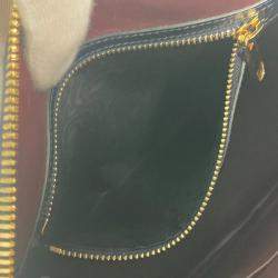 مملوكة مسبقًا حقيبة غوتشي هورسبيت 1955 صغيرة بيد علوية كانفاس/جلد بيج/كحلي غامق