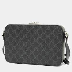 مملوكة مسبقًا حقيبة غوتشي سوداء جلد كروس بودي كاميرا وصدر صلبة جي جي سوبريم