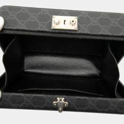 مملوكة مسبقًا حقيبة غوتشي سوداء جلد كروس بودي كاميرا وصدر صلبة جي جي سوبريم