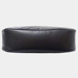 مملوكة مسبقًا حقيبة كاميرا صغيرة غوتشي جي جي مارمونت جلد أسود مبطن مع سلسلة