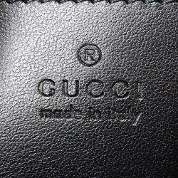 مملوكة مسبقًا حقيبة كاميرا صغيرة غوتشي جي جي مارمونت جلد أسود مبطن مع سلسلة