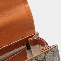 Pre Owned حقيبة حزام غووتشي بامبو 1947 ميني بحزام خصر من قماش مطلي وجلد بيج بني