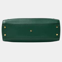 Pre Owned Gucci Jackie Medium Green Leather Tote Bag