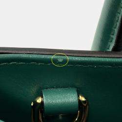 Pre Owned Gucci Jackie Medium Green Leather Tote Bag