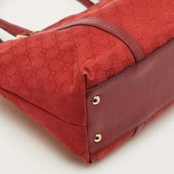 مملوكة مسبقًا Gucci Red GG Canvas and Leather Tote