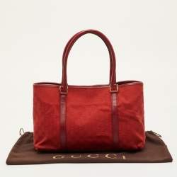 مملوكة مسبقًا Gucci Red GG Canvas and Leather Tote