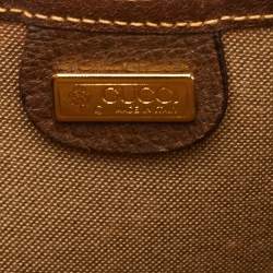 Pre Owned Gucci Sherry Web Beige/Brown GG Supreme Canvas and Leather Tote