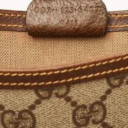 Pre Owned Gucci Sherry Web Beige/Brown GG Supreme Canvas and Leather Tote