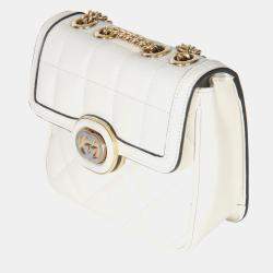 مملوكة مسبقًا حقيبة غوتشي ديكو صغيرة بسلاسل جلد عجل مبطن أبيض