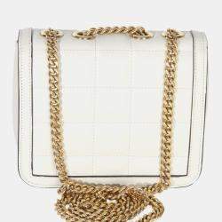 مملوكة مسبقًا حقيبة غوتشي ديكو صغيرة بسلاسل جلد عجل مبطن أبيض