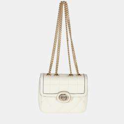 مملوكة مسبقًا حقيبة غوتشي ديكو صغيرة بسلاسل جلد عجل مبطن أبيض