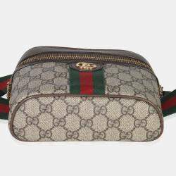 Pre Owned حقيبة حزام غوتشي أوفيديا جي جي قماش مطلي صغير بسلسلة