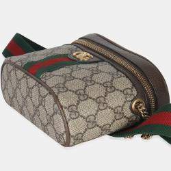 Pre Owned حقيبة حزام غوتشي أوفيديا جي جي قماش مطلي صغير بسلسلة