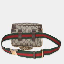 Pre Owned حقيبة حزام غوتشي أوفيديا جي جي قماش مطلي صغير بسلسلة