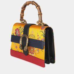 Pre Owned حقيبة غوتشي ديونيسوس يد علوية ميديوم توكيو ساتان جلد عجل بامبو ويب صفراء