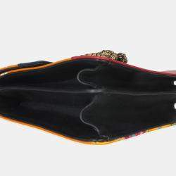 Pre Owned حقيبة غوتشي ديونيسوس يد علوية ميديوم توكيو ساتان جلد عجل بامبو ويب صفراء