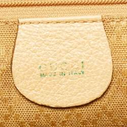 Pre Owned حقيبة ظهر غوتشي بامبو جيب بيج جلد سويدي بحبل للشد