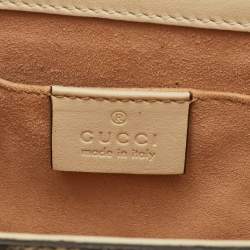 Pre Owned Gucci Padlock Small Beige/Brown GG Supreme Canvas and Leather Chain Shoulder Bag