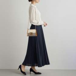 Pre Owned Gucci Padlock Small Beige/Brown GG Supreme Canvas and Leather Chain Shoulder Bag